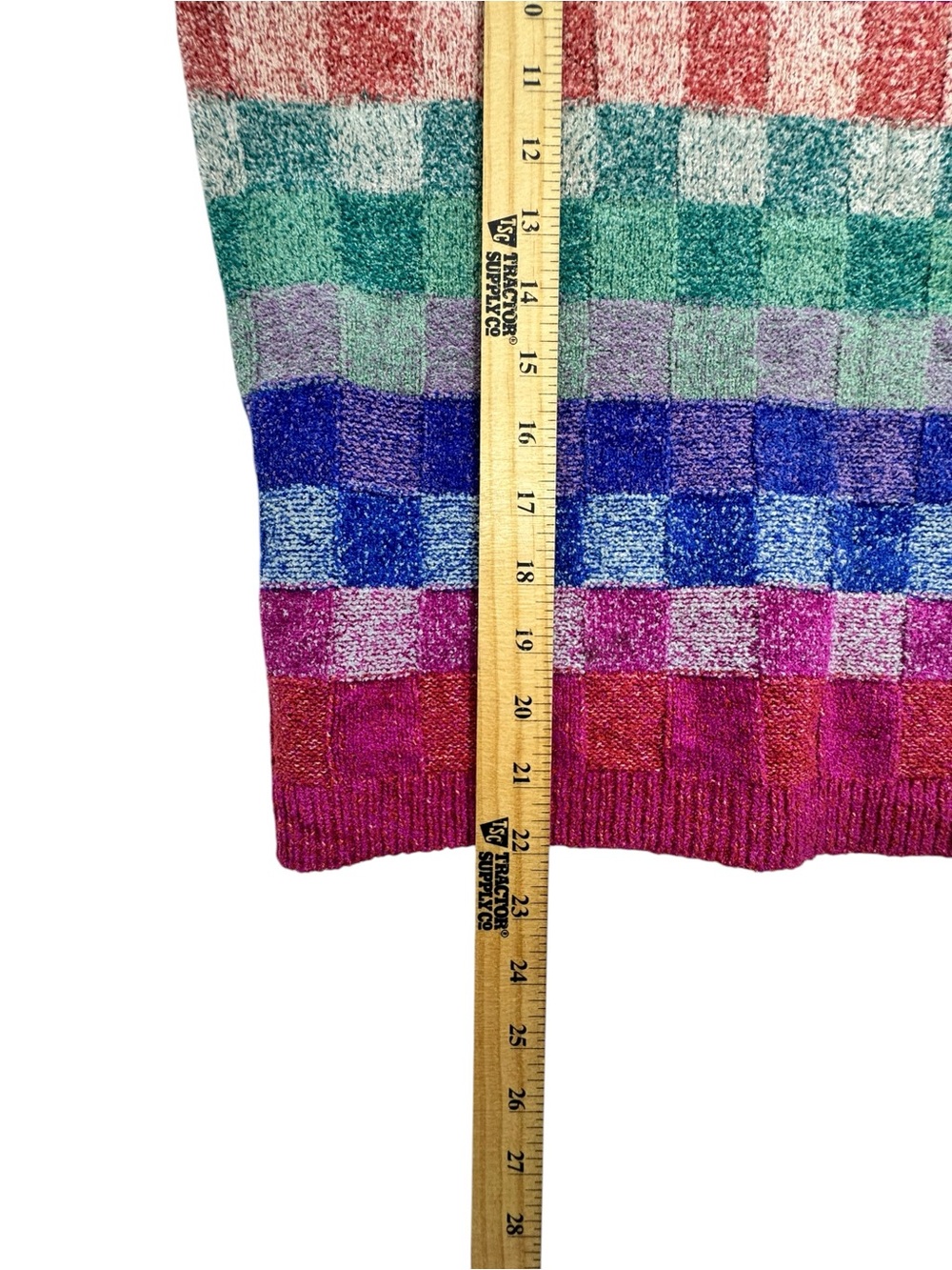 Free People Sweater Top Women Medium Pink Blue Short Sleeve Knit Hudson M - Picture 9 of 9